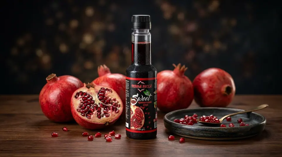 Тонкі млинці з бананом і гранатовим соусом SWEET