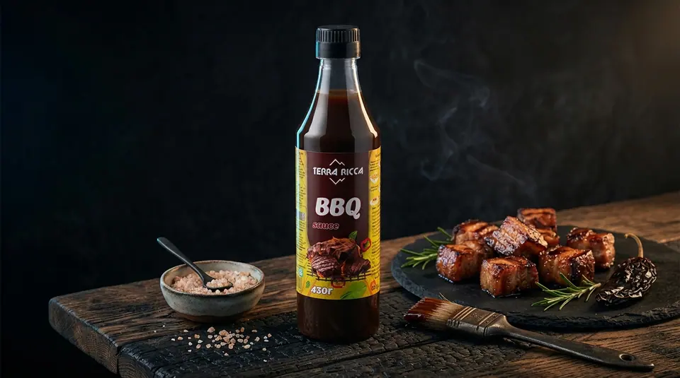 Соуси BBQ Terra Ricca на дерев’яному столі